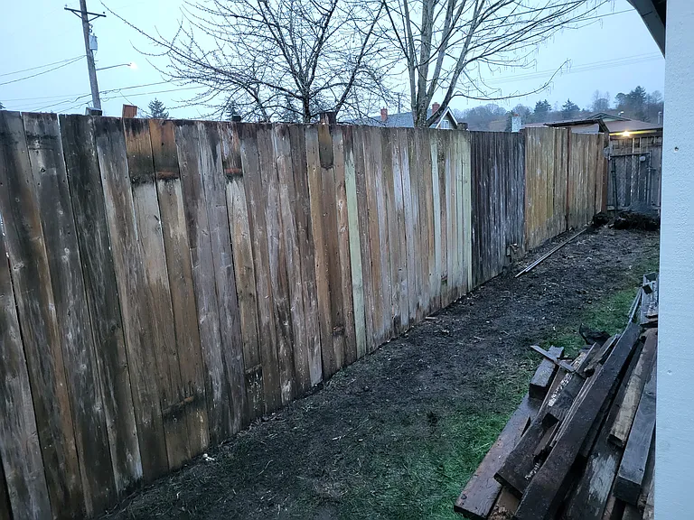 Fence along side of property after install