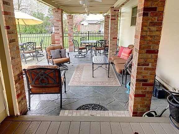 Partially covered patio