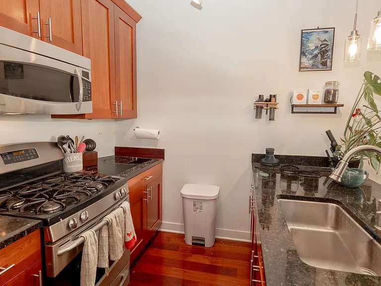 Newer stainless steel appliances and plenty of counter space ensures your every meal will feel classier than a top hat on a penguin.