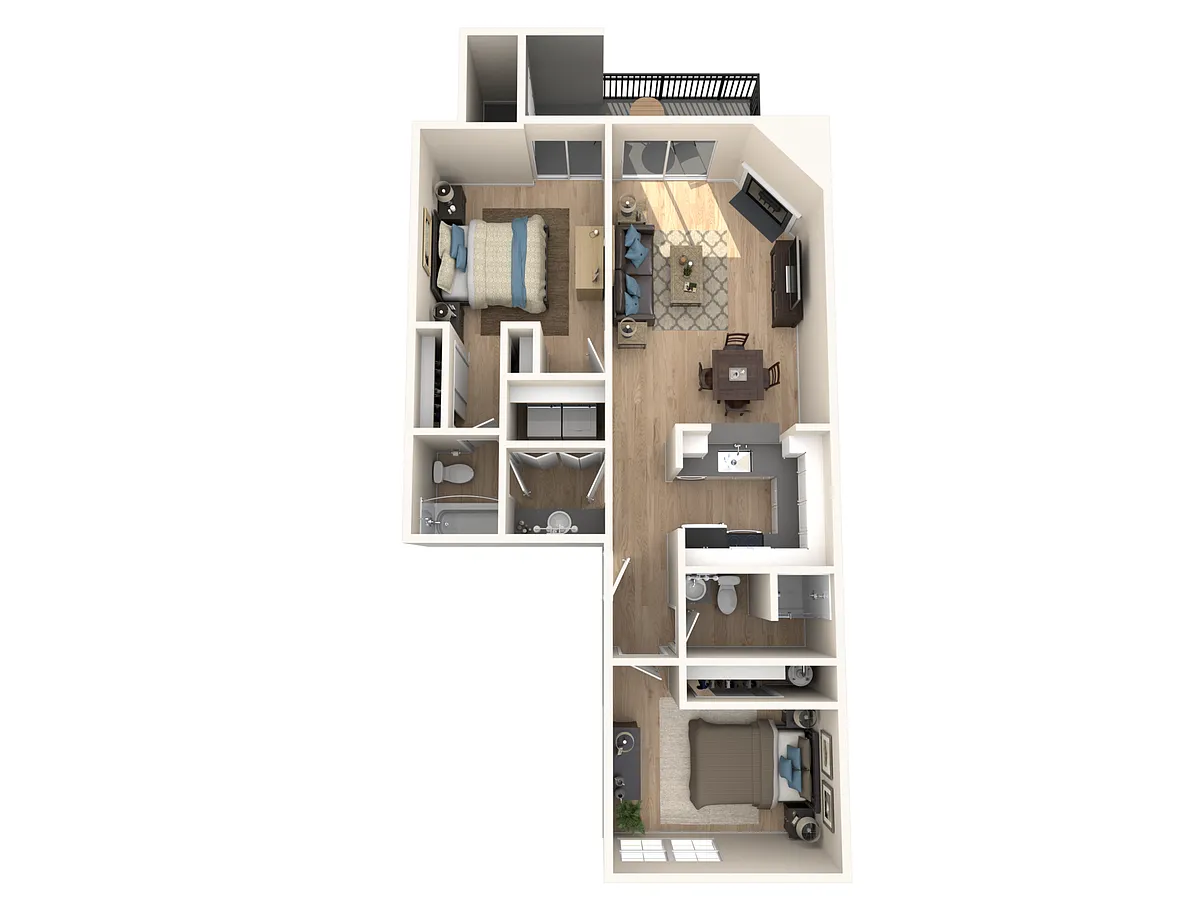 Floor plan Two Bedroom, Two Bathroom
