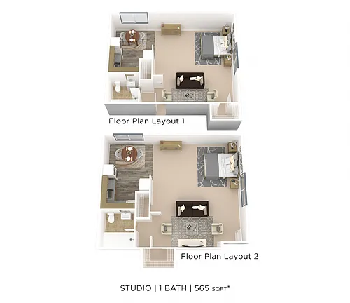 Floor plan Studio - 565 sqft