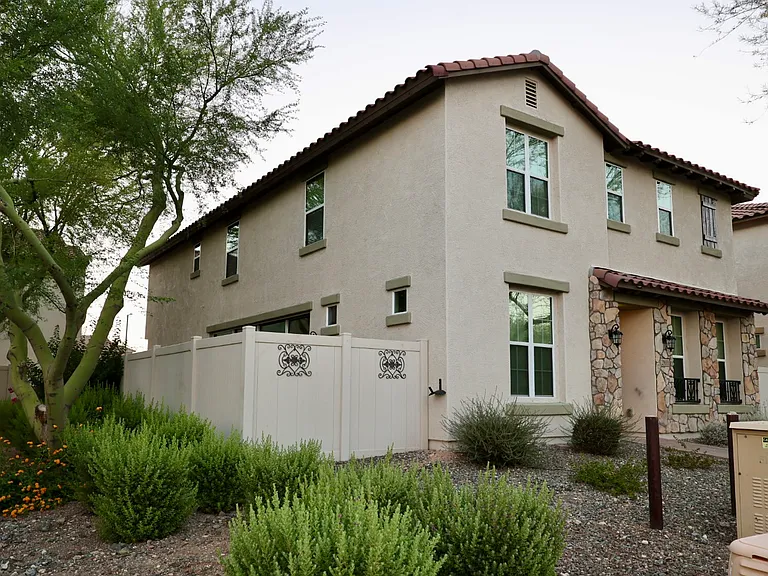 Side of home, no neighbors. Fenced private patio area.