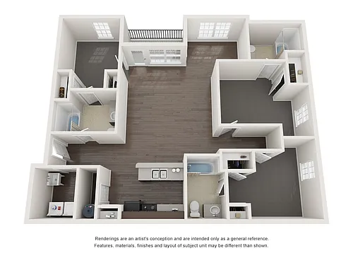 Floor plan Unfurnished - 3 BR