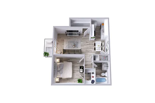 Floor plan A2 | 1 Bed | 1 Bath