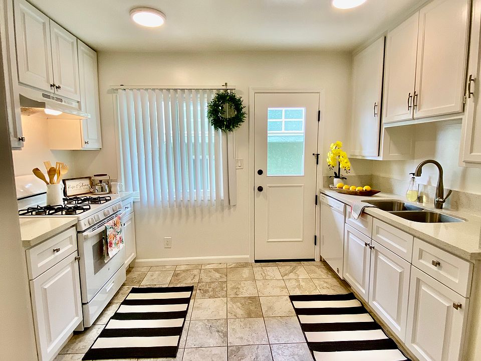 Cozy kitchen with a back door