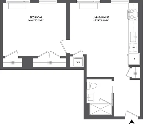 Floor plan 1 Bed/1 Bath-1A-2.1
