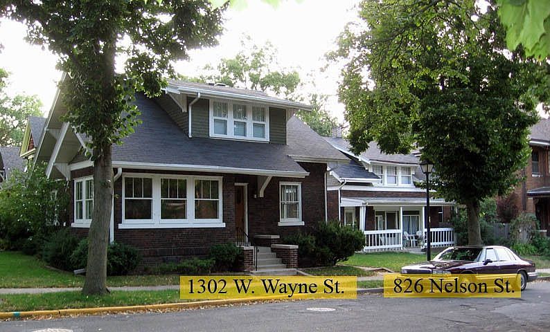 The 1302 W. Wayne residence and 826 Nelson St carriage house 