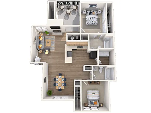 Floor plan B2 | 2x2 | TA Reno