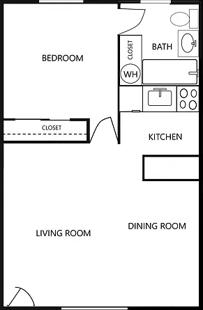 1 bedroom - 1 bath - 500 sq ft - F, H, J, L 1 bedroom - 1 bath - 500 sq ft - F, H, J, L
