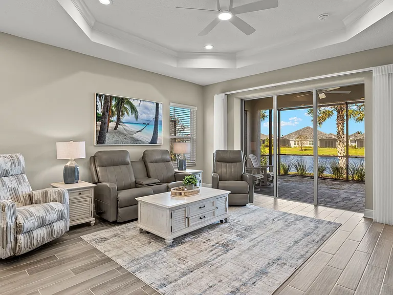 A sliding door connects the great room to the spacious lanai. Gas line for your bbq grill located in lanai.