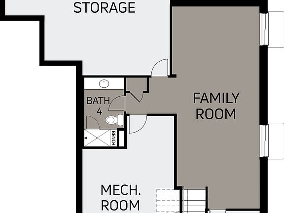 Finished Partial Basement
