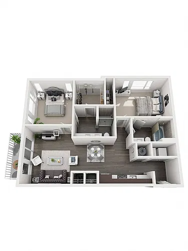Floor plan 2 Bedroom B8 | 2 Bath