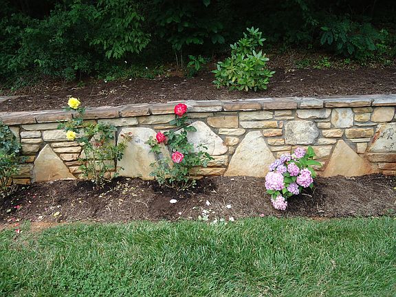 Stone wall on side