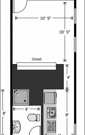 Unit 3R $1195 studio October move in