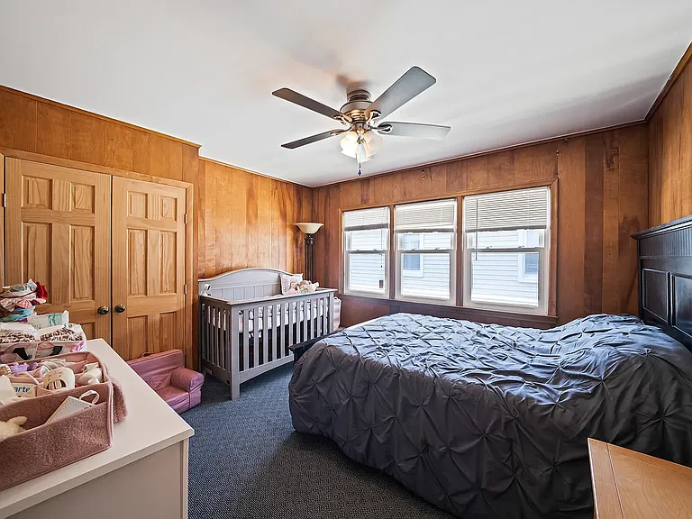large bedroom with double closet