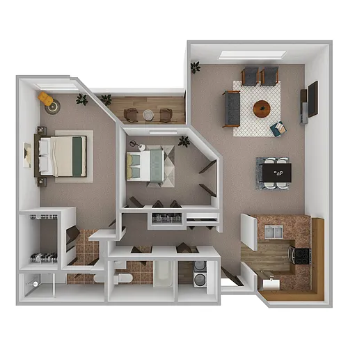 Floor plan 2A-Two Bed Two Bath