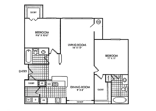 Floor plan Two Bedroom