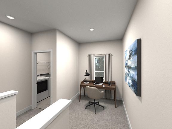 A secluded desk space is perfect for your work-from-home lifestyle.