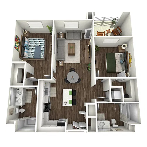 Floor plan 2C - 2 Bed - 2 Bath