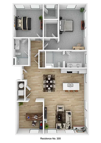 Floor plan Residence No. 300 with Den