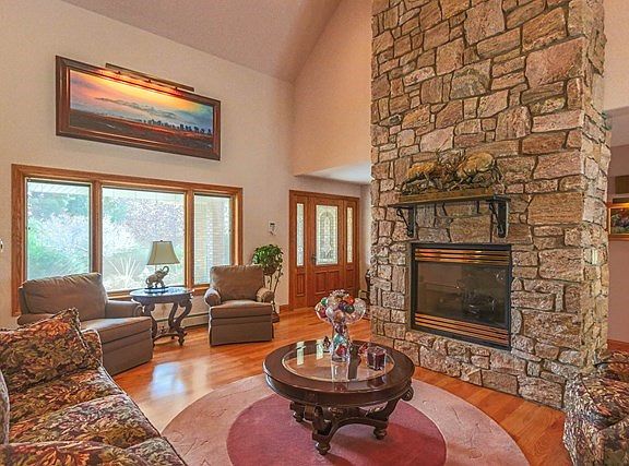 Floor to Ceiling Granite Fireplace