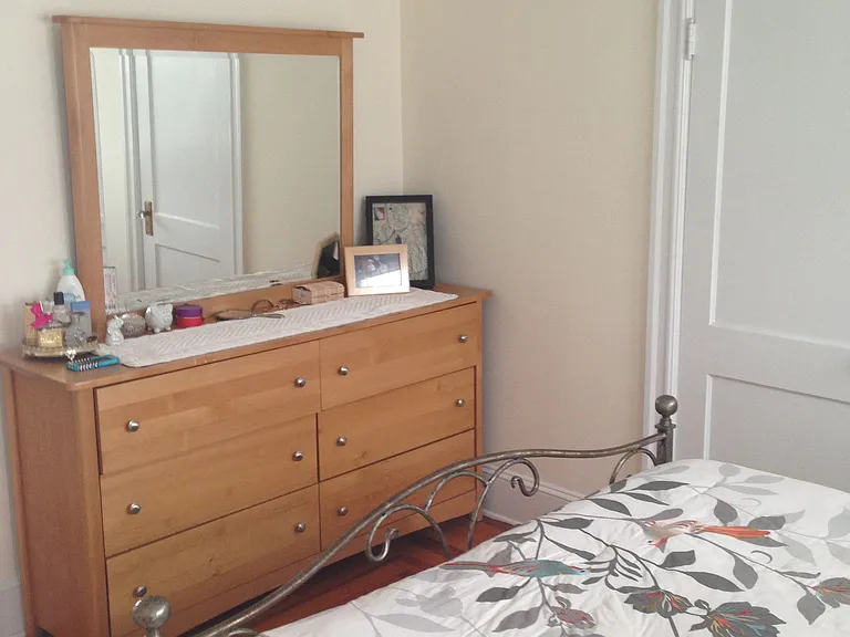 bedroom space with closet.