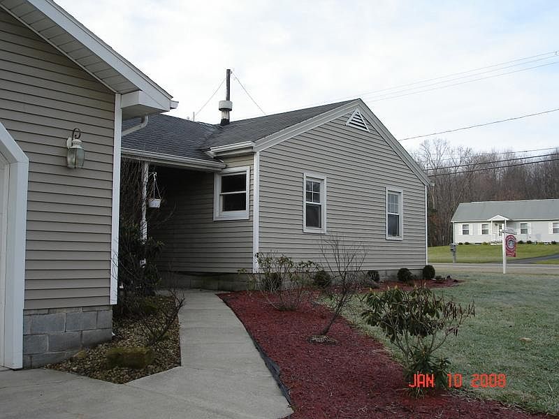 Pathway to deck and door to study
