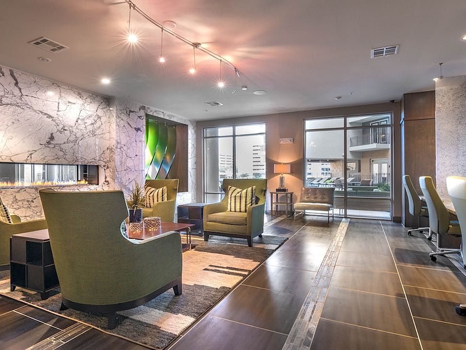 Resident clubhouse with lounge and entertaining space