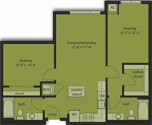 Floor plan Two Bedroom D3