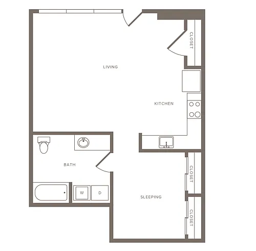 Floor plan A14 Open 1x1 Live/Work