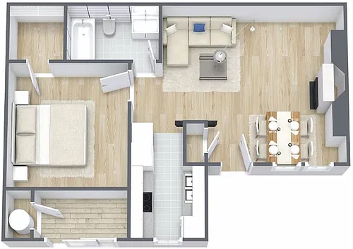 Floor plan One Bedroom - One Bath
