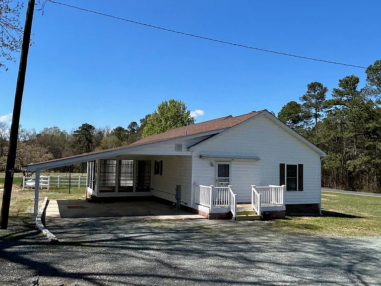 Side Porch, Driveway and Carport