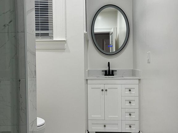 Brand new bathroom with radiant floor heating