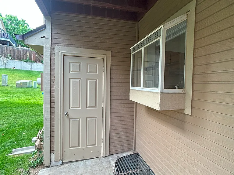 Back porch with storage
