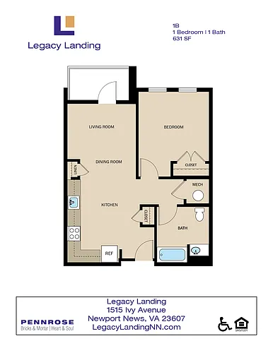Floor plan 1 Bedroom