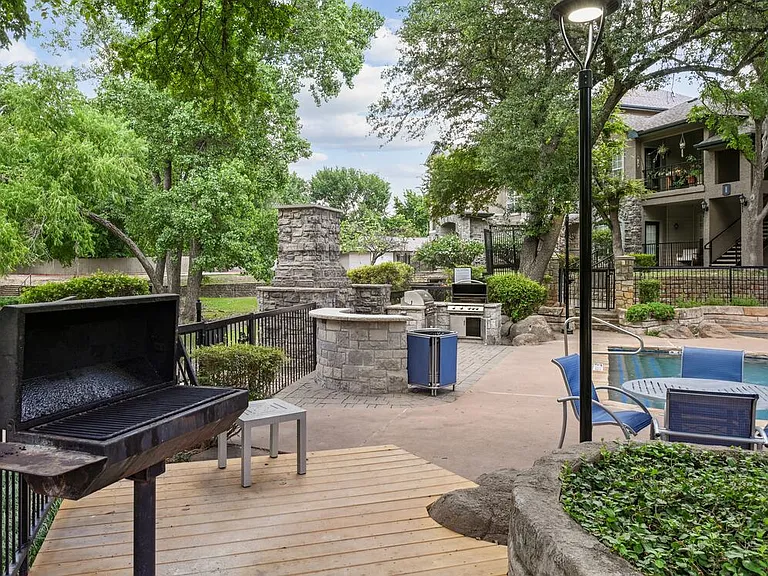 Pool with BBQ grills