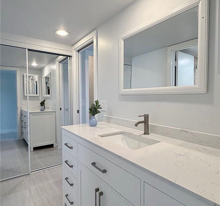 Entering beautifully updated bathroom