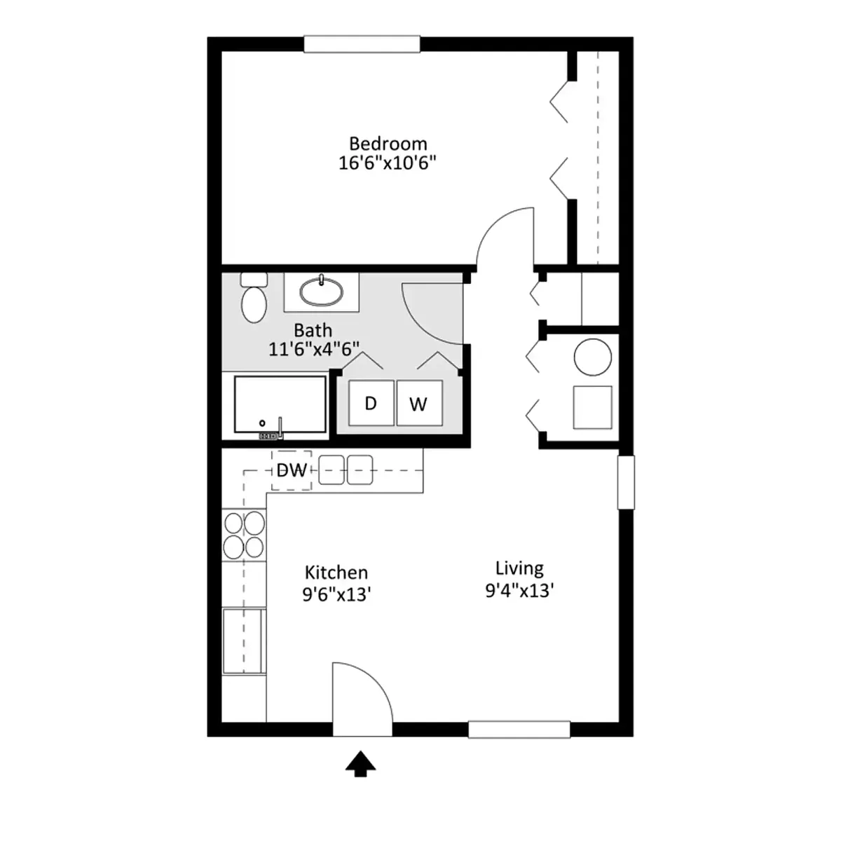 Floor plan 1 Bedroom