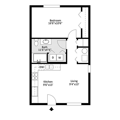 Floor plan 1 Bedroom