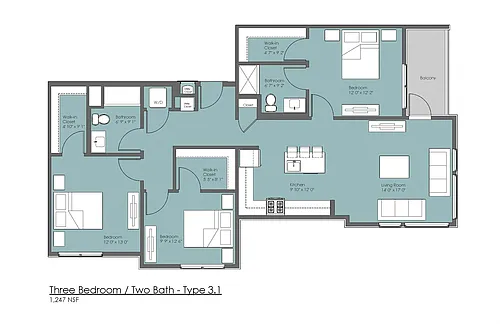 Floor plan Three bedroom