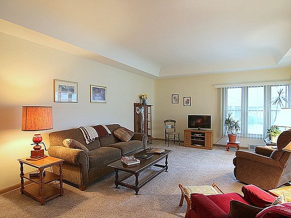 Living Room with Cove Ceiling