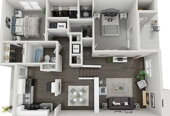Two Bedroom Two Bathroom, 1380 sqft Two Bedroom Two Bathroom, 1380 sqft