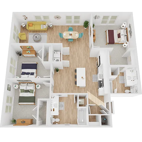Floor plan C3 | 3 Bed | 2 Bath