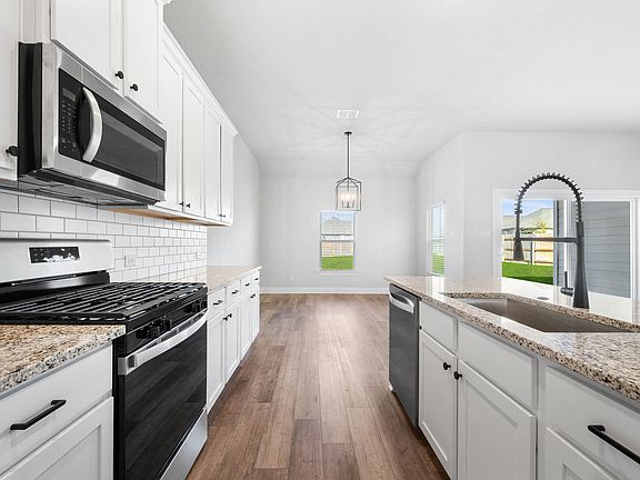 Stainless steel appliances are included