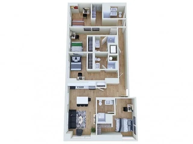 Floor plan 4x4 Aerial