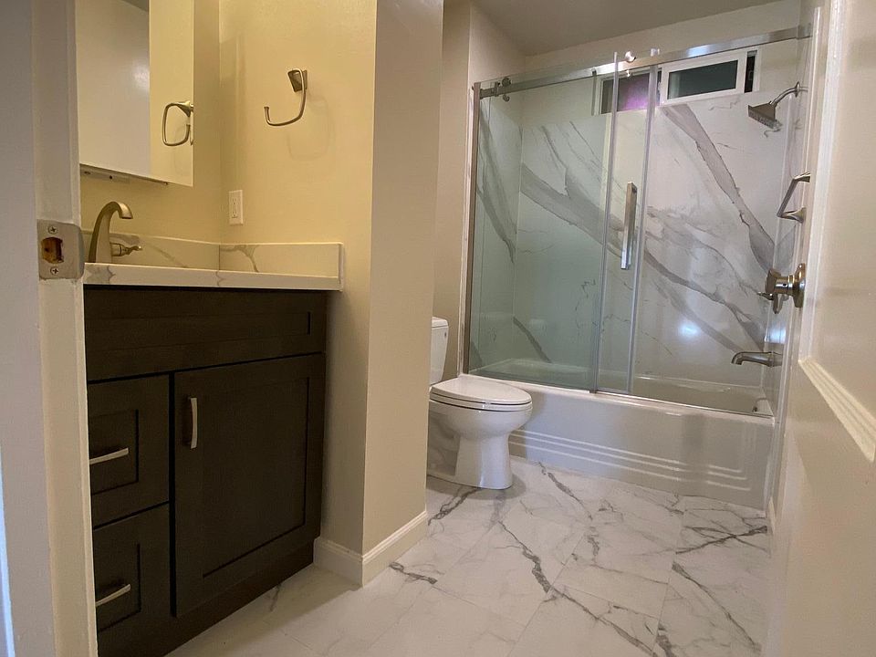 completely remodeled hall bath