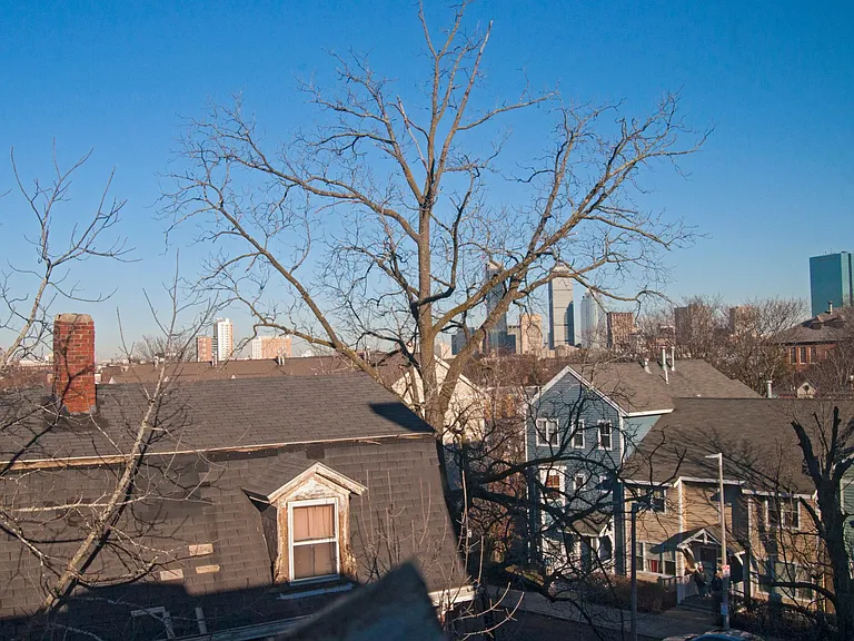 View of the neighborhood and Boston skyline
