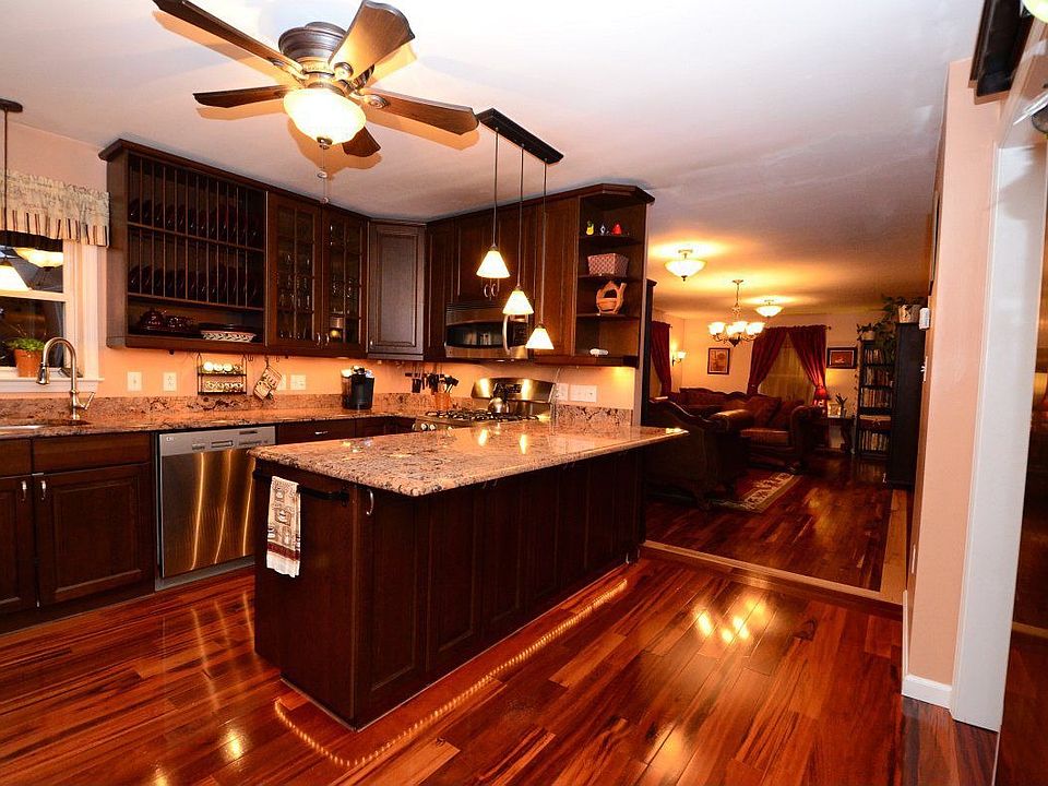 Brazilian tigerwood flooring in the kitchen