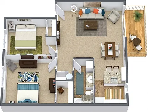 Floor plan 2 Bed 1 Bath