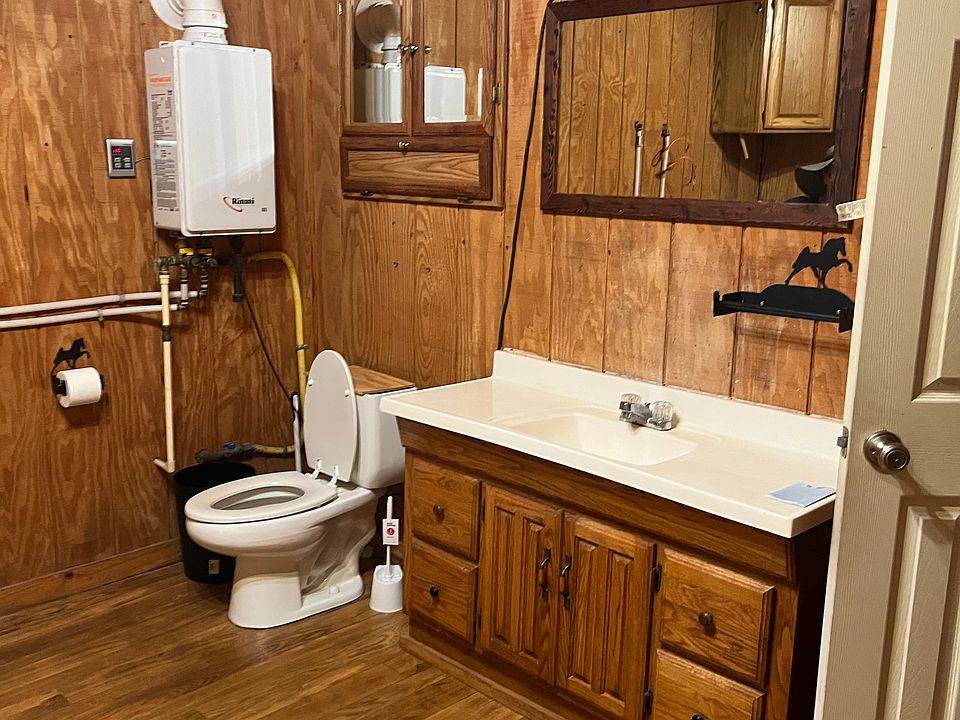 Part of bathroom in barn apartment